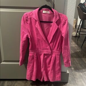 Pink Corduroy Blazer Romper